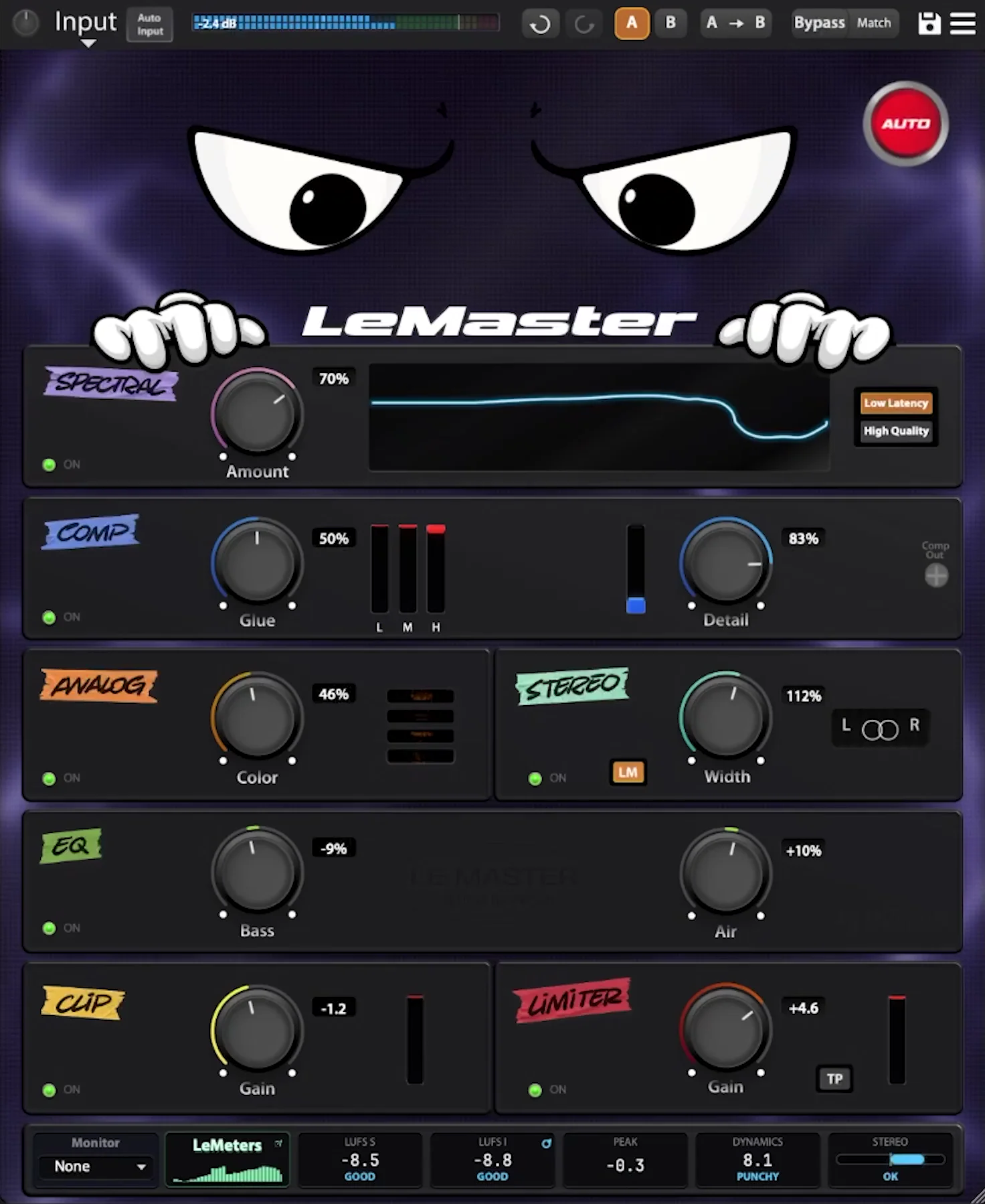 Interface du plugin LeMaster