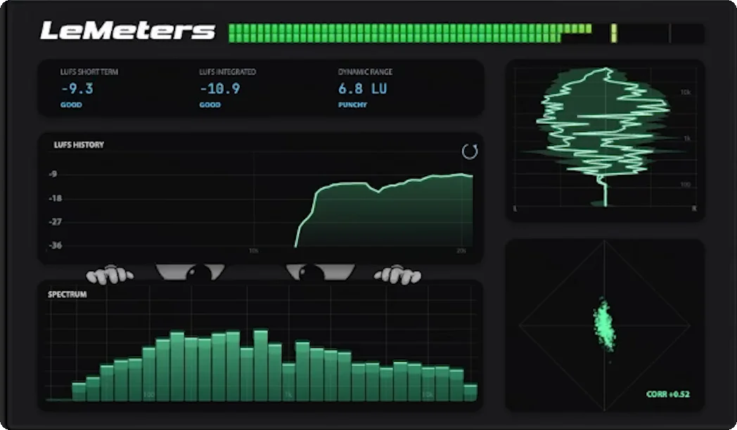 Interface du plugin LeMeters